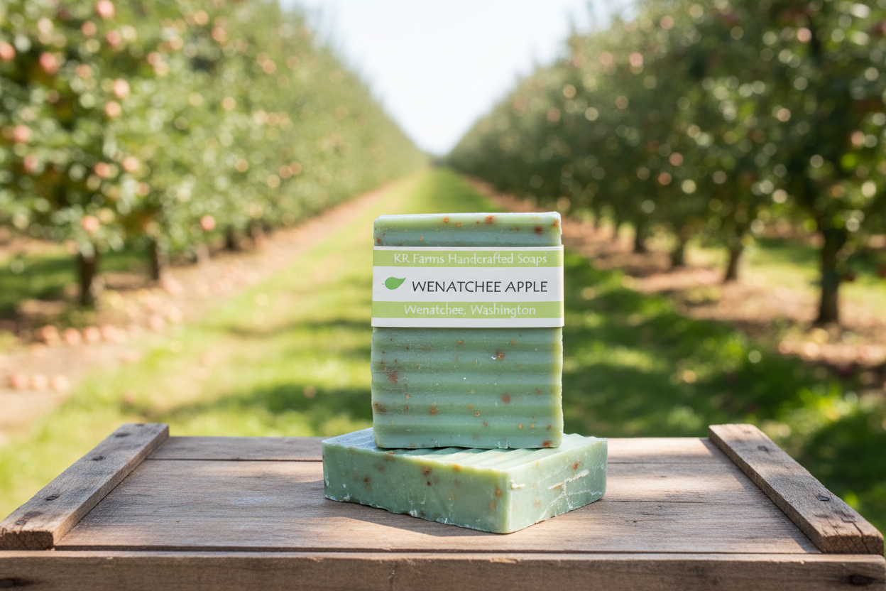 Wenatchee Apple Soap Product Image - Orchard Setting